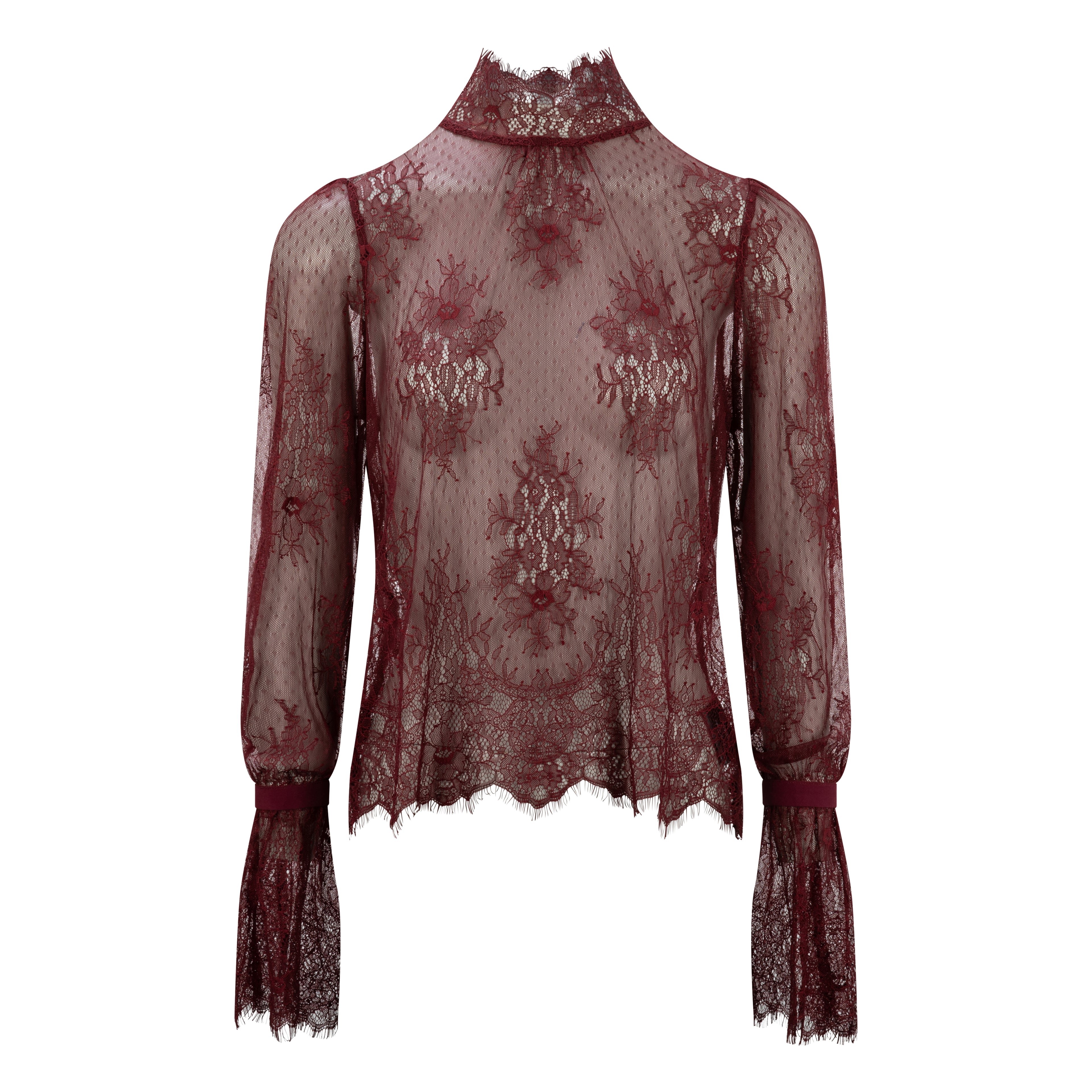 Ella Lace Blouse |  Burgundy