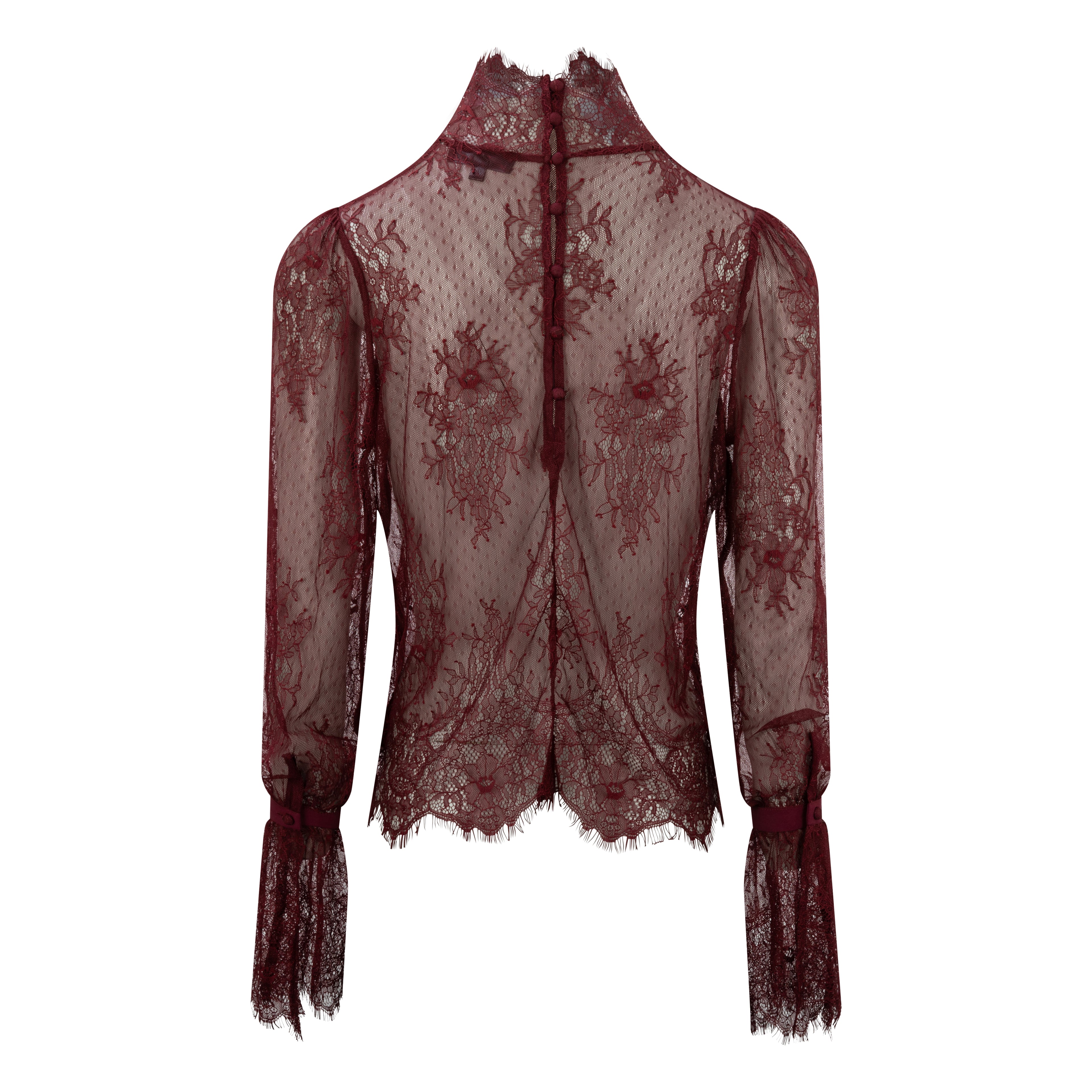 Ella Lace Blouse |  Burgundy