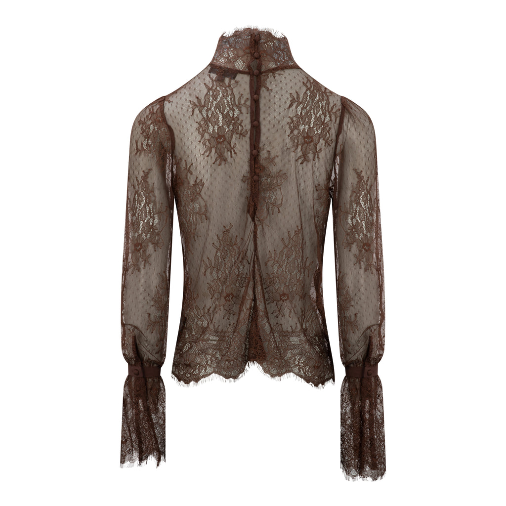 Ella Lace Blouse | Chocolate
