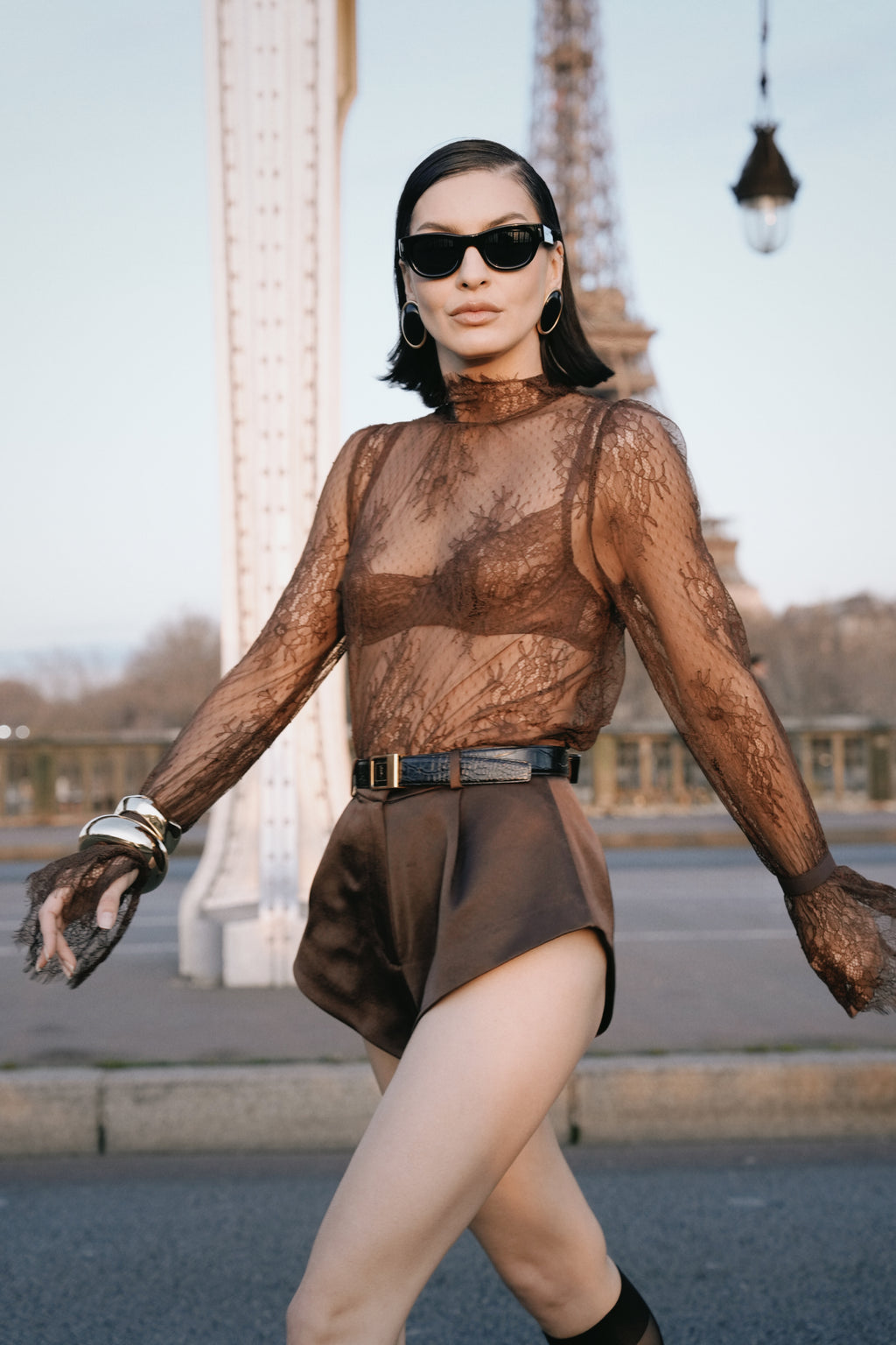 Ella Lace Blouse | Chocolate