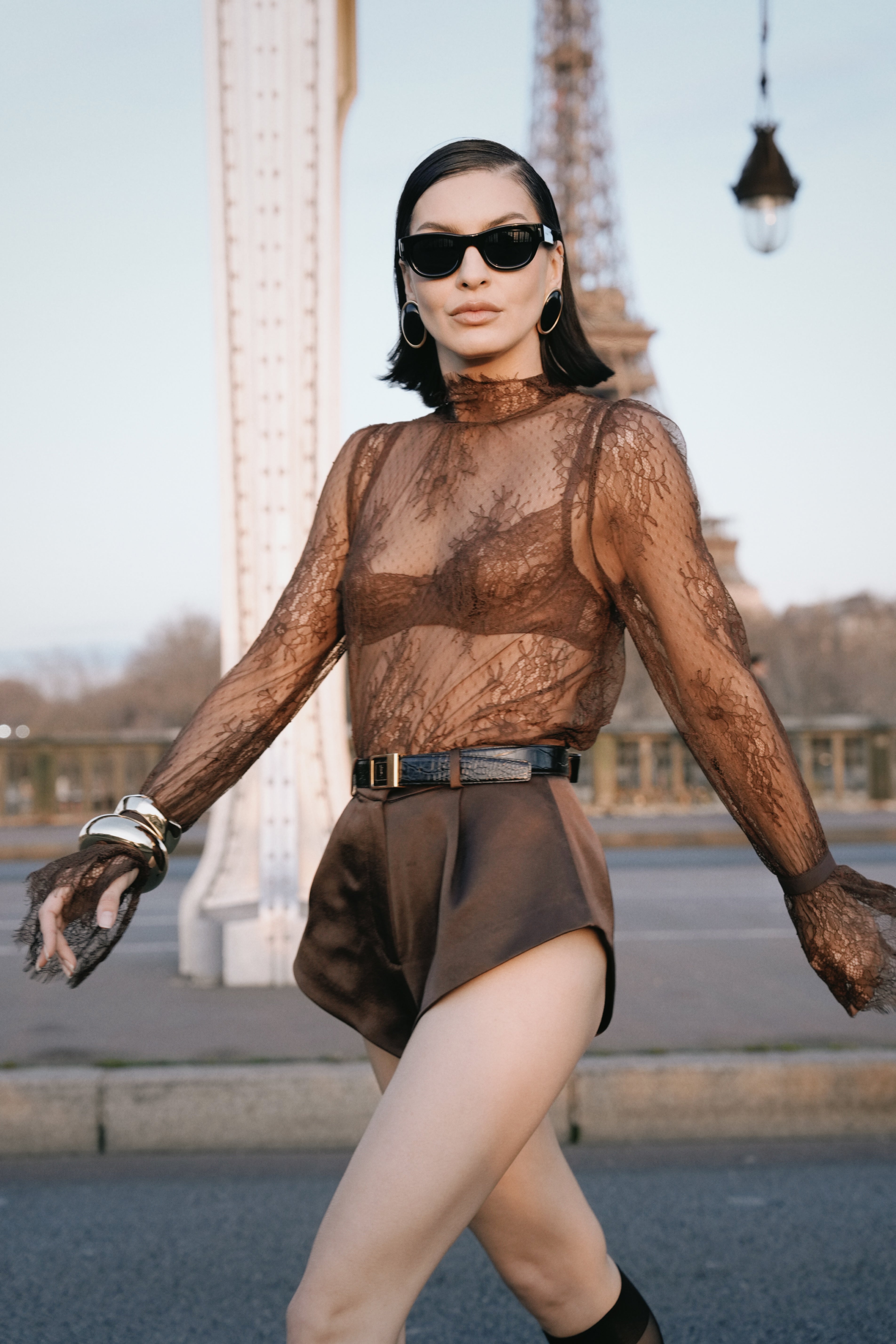 Ella Lace Blouse | Chocolate