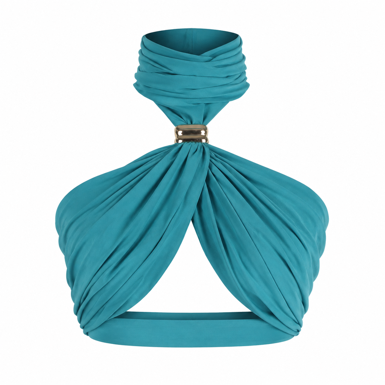 Azure Draped Halterneck Crop Top (LAUNCHING 8TH AUGUST)