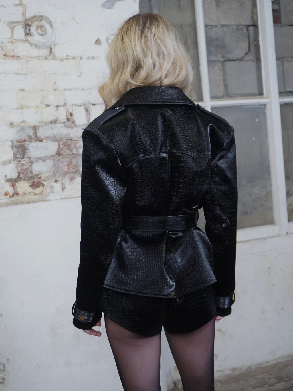 Micro Shorts | Black Croc