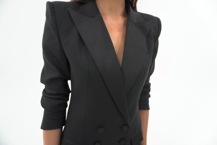 Power Open Back Blazer Dress