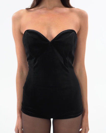 Icon Velvet Romper (Size 12)