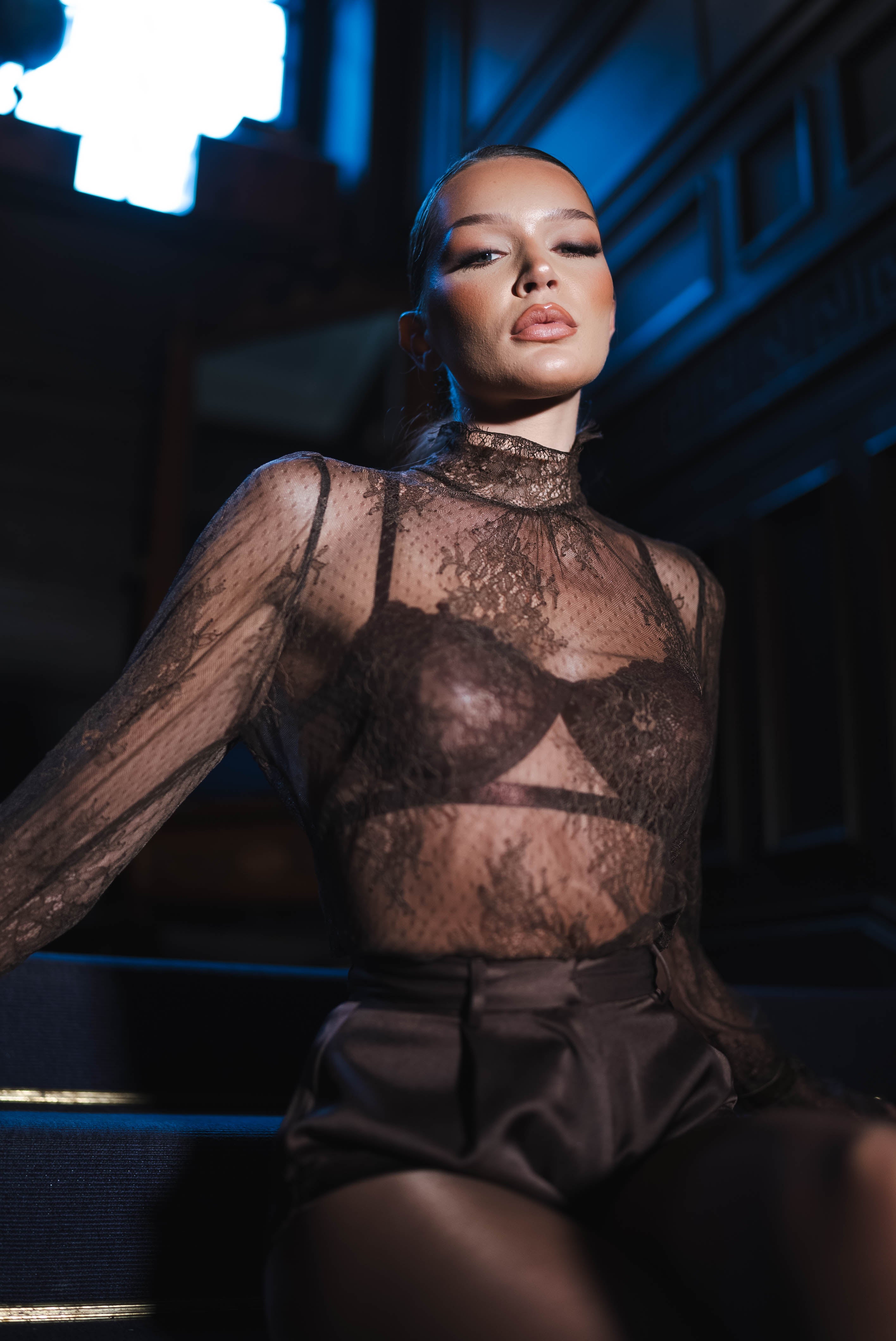 Ella Lace Blouse | Chocolate