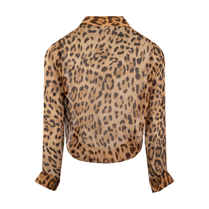 Knotover Blouse Leopard
