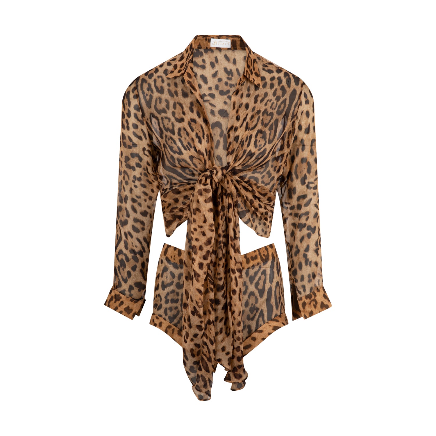 Knotover Blouse Leopard