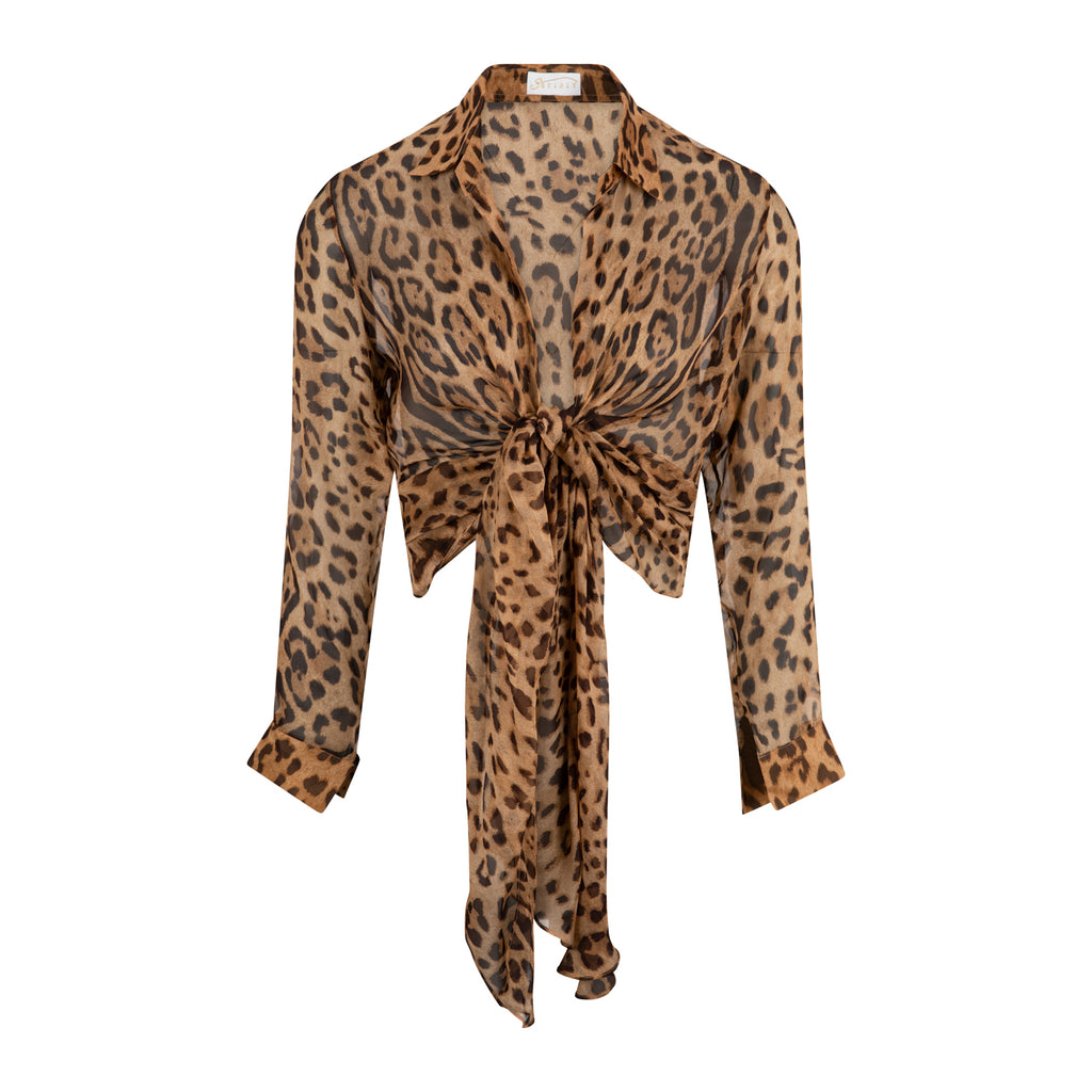 Knotover Leopard Blouse