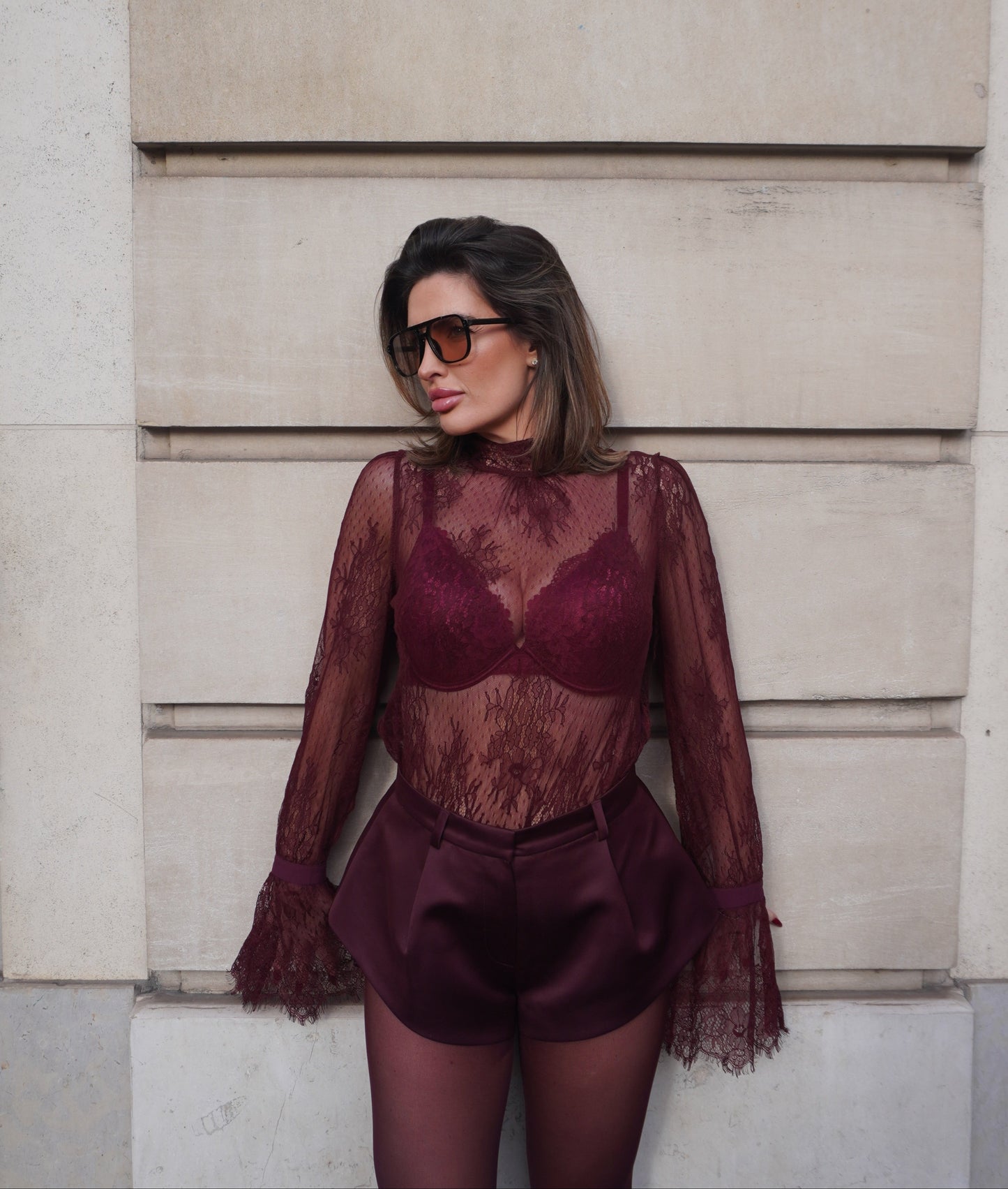 Ella Lace Blouse |  Burgundy (PRE - SALE)