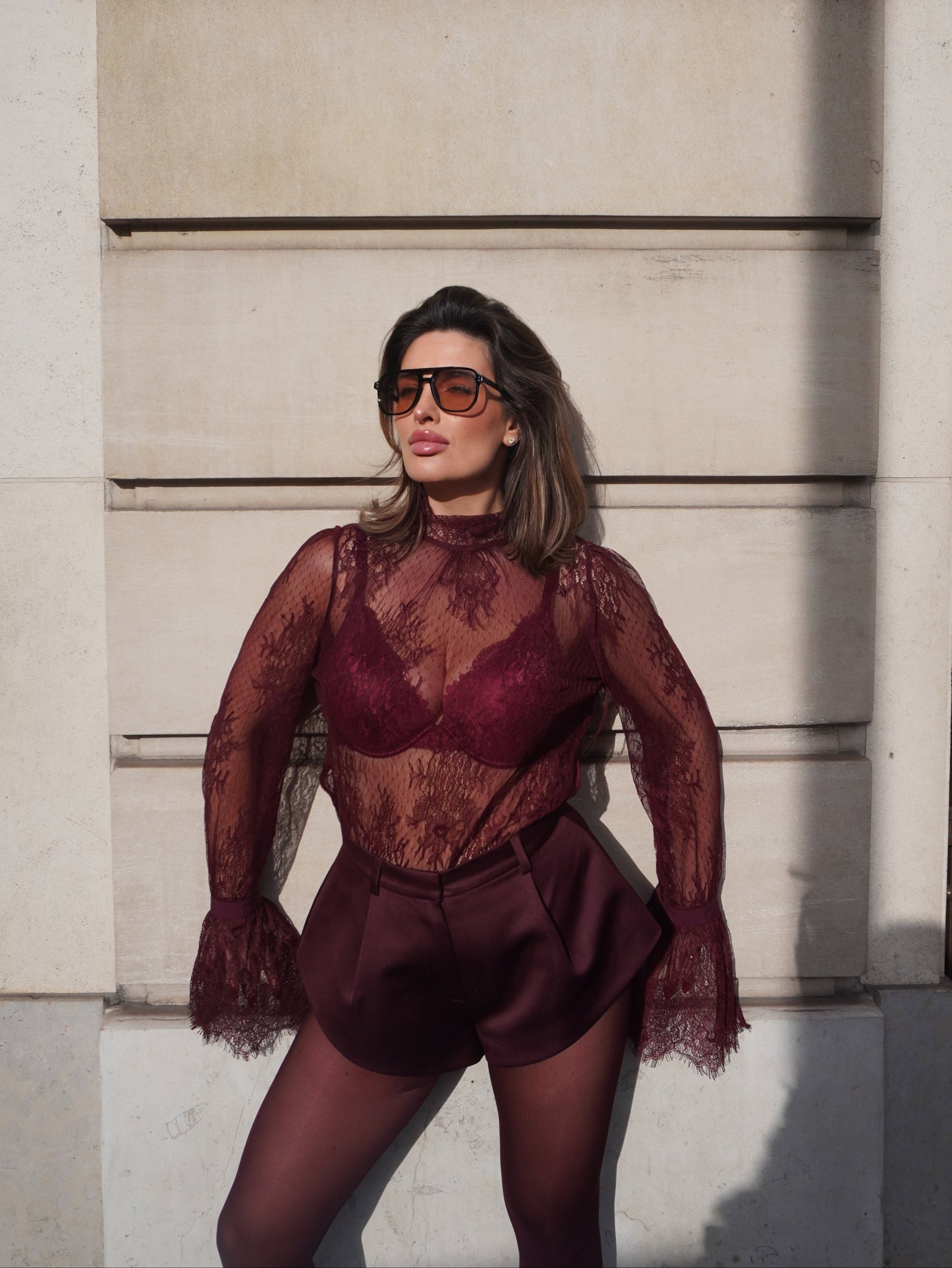 Ella Lace Blouse |  Burgundy (PRE - SALE)