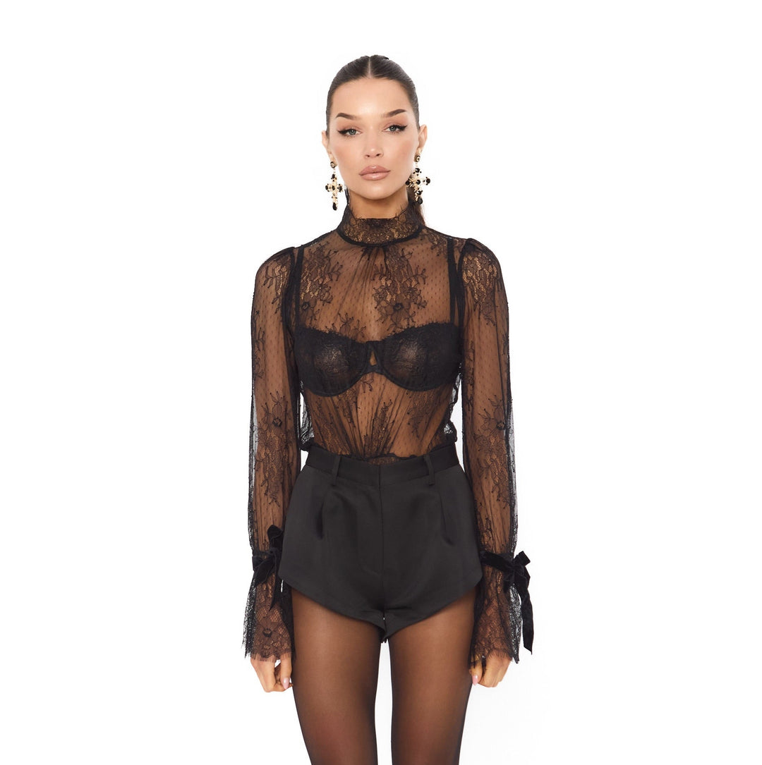Ella Lace Blouse Black