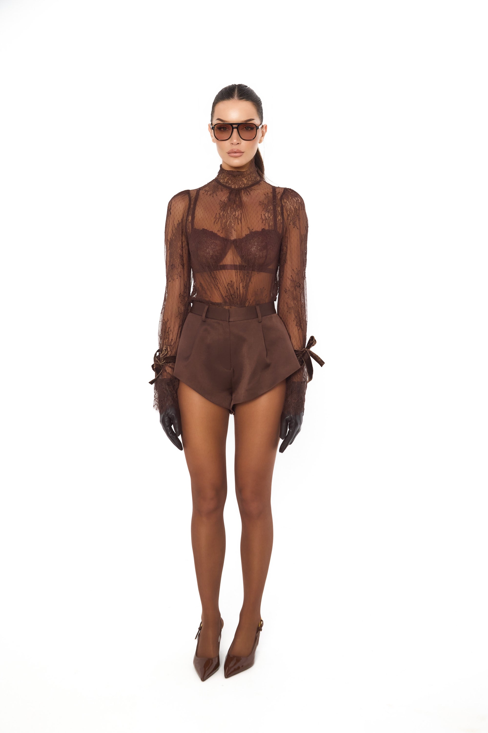 Adorn Tailored Shorts Chocolate