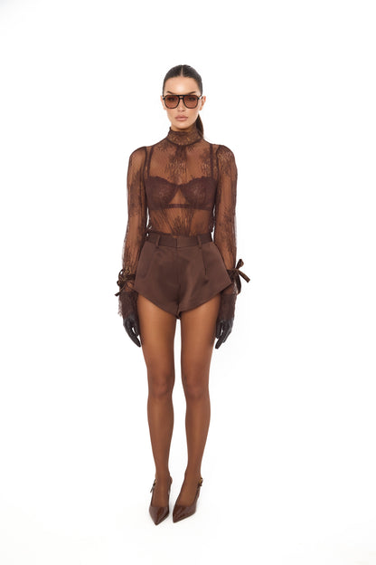 Adorn Tailored Shorts Chocolate (Pre - order)