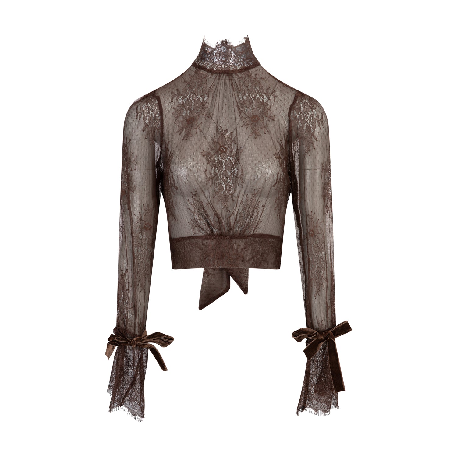 Ella Lace Blouse Chocolate
