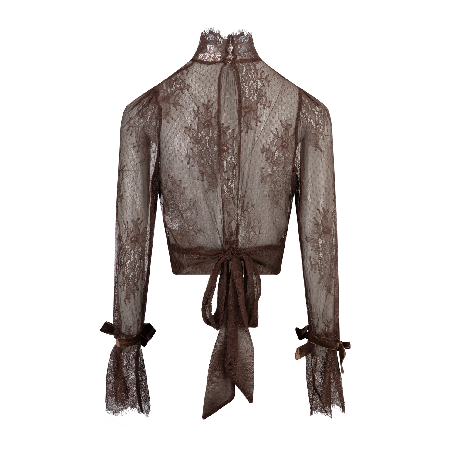 Ella Lace Blouse Chocolate