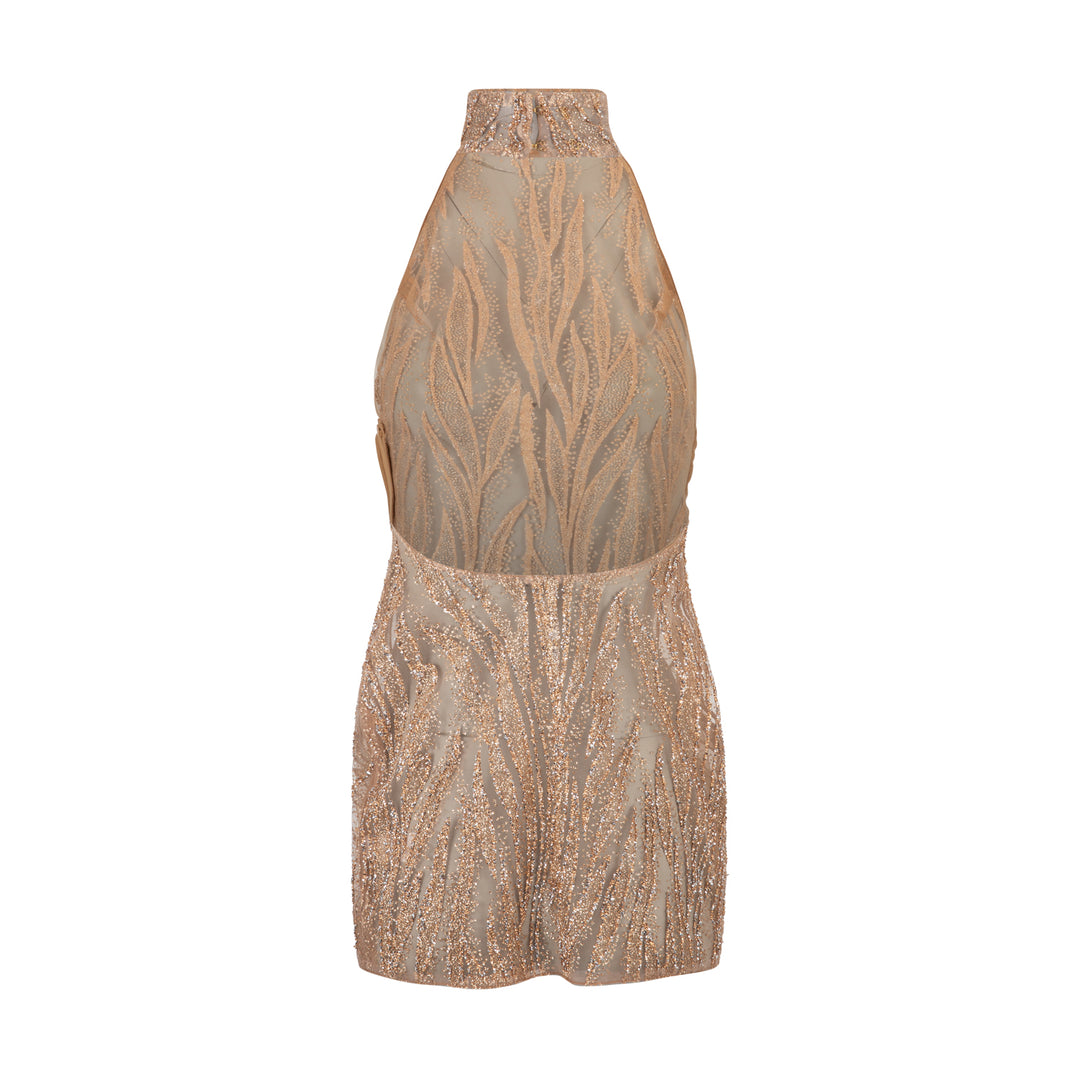 Martini Embellished Dress Gold