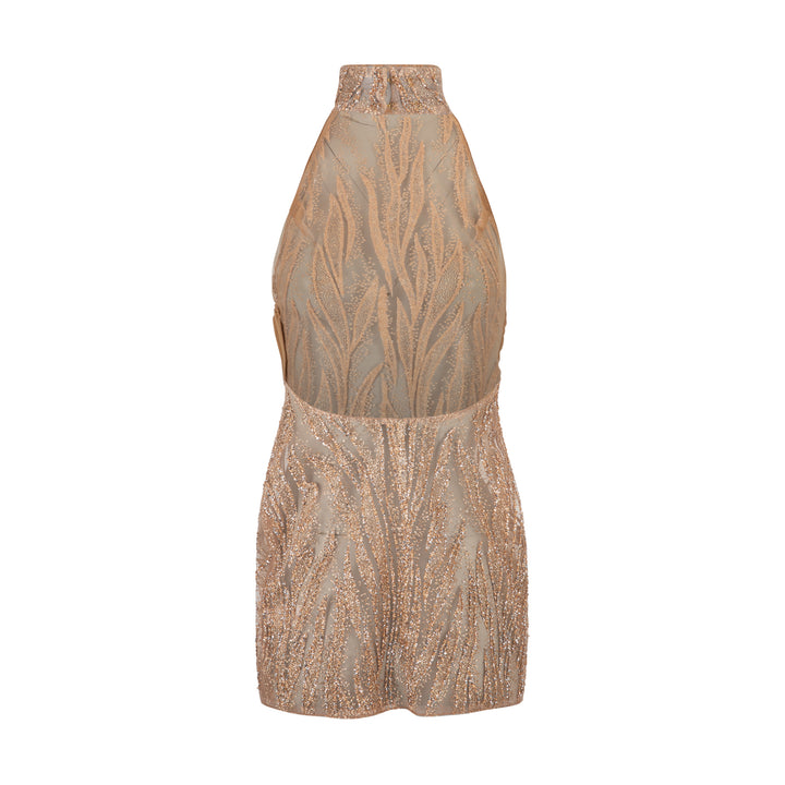 Martini Embellished Dress Gold