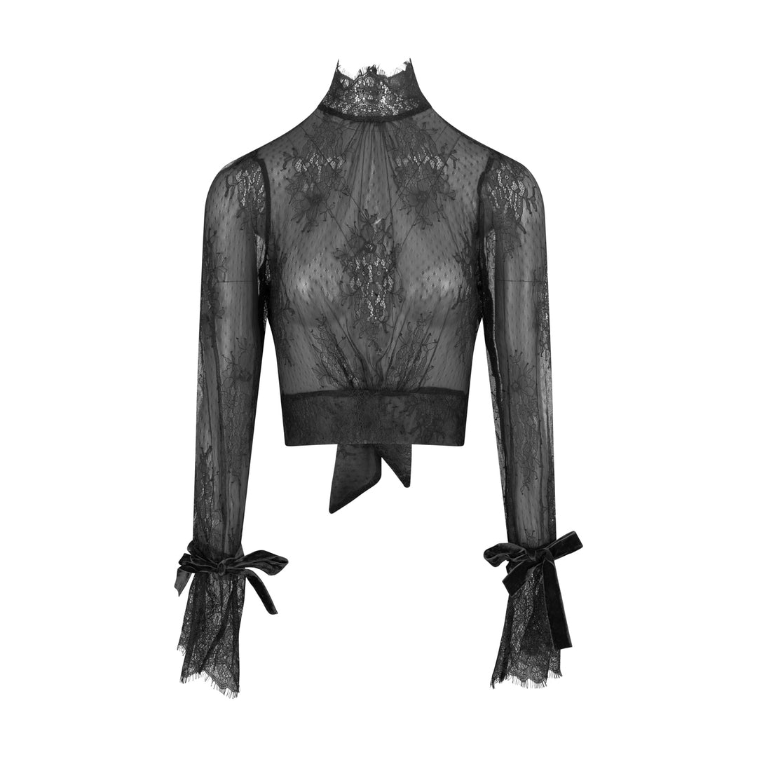 Ella Lace Blouse Black