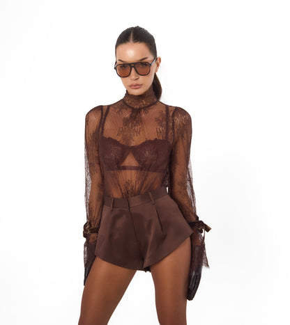 Adorn Tailored Shorts Chocolate (Pre - order)