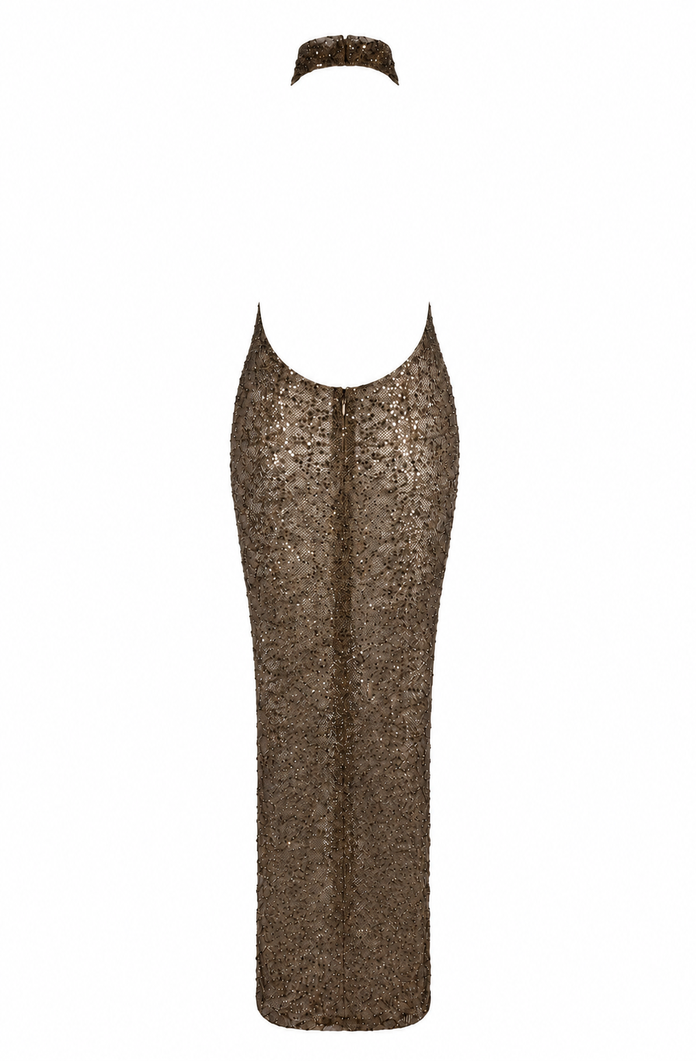 Solstice Bronze Embellished Backless Maxi Dress (LAUNCHING 8TH AUGUST)