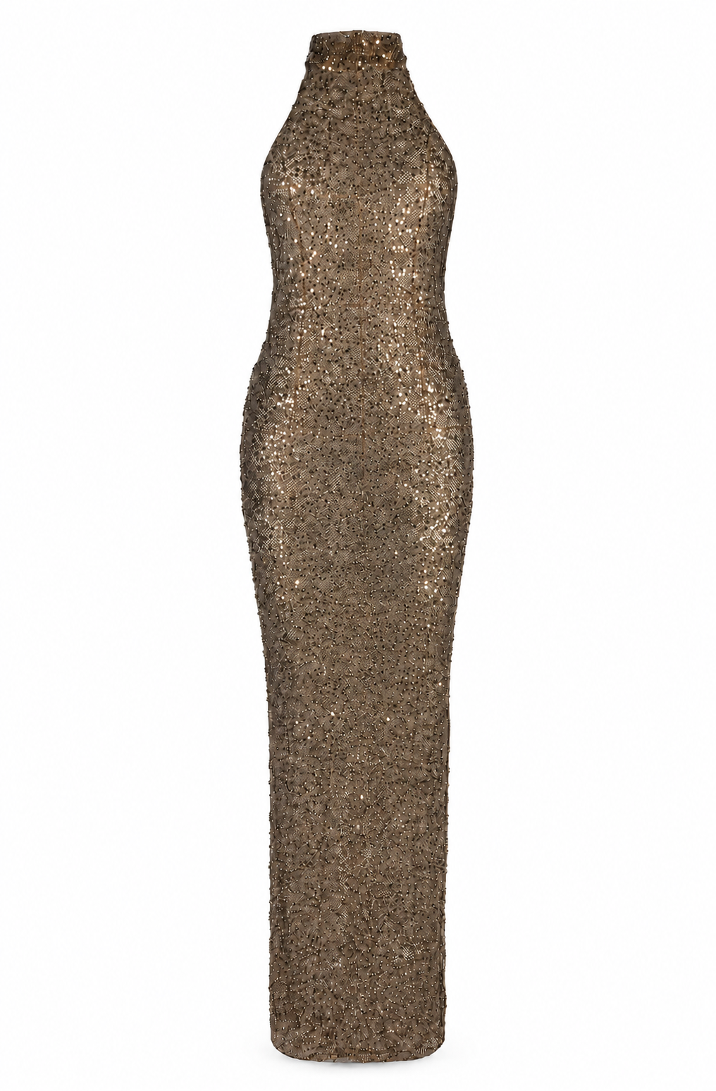 Solstice Bronze Embellished Backless Maxi Dress (LAUNCHING 8TH AUGUST)