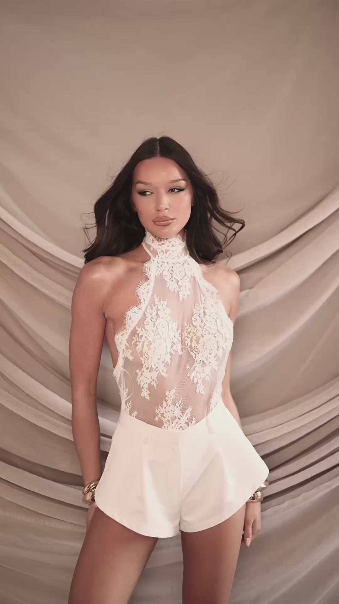 La Femme Sleeveless White Blouse